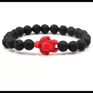 Natural Black lava 8mm Turquoise  Turtles Beads Bracelet essential oil Diffuser